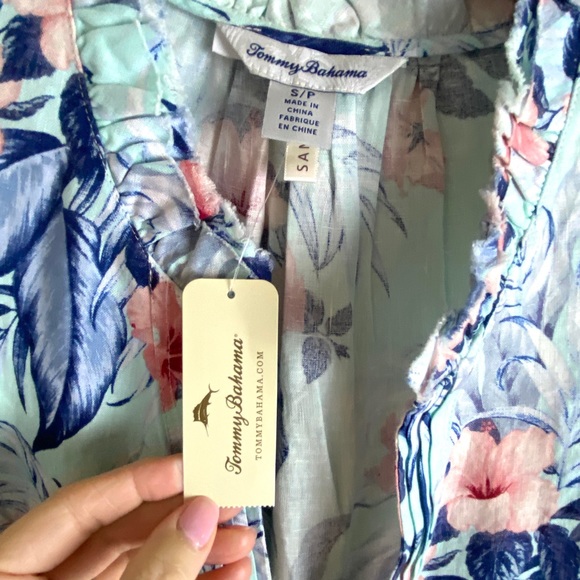 Tommy Bahama Floral Linen Top NWT - Picture 4 of 8